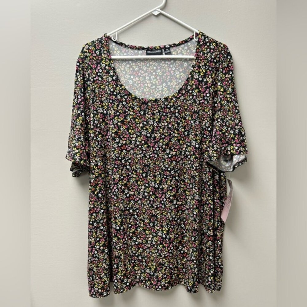 Nina Leonard Women’s Floral T Shirt NWT